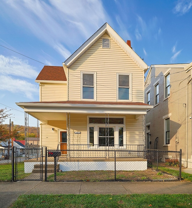 view of front of property with covered porch