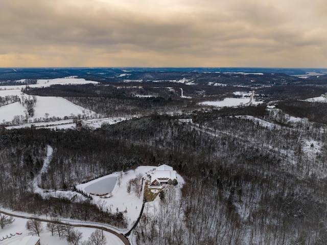 view of snowy aerial view