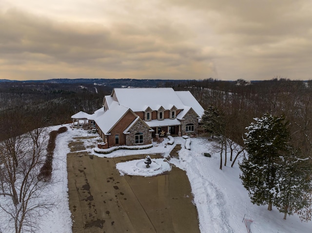 view of snowy aerial view