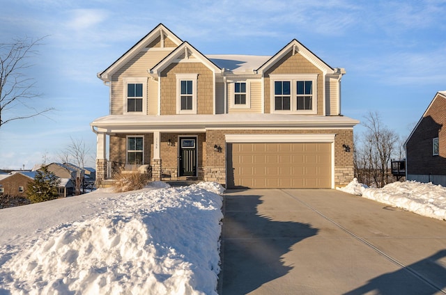 craftsman-style home with a garage