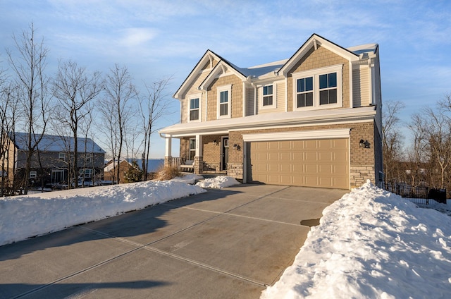 craftsman-style home featuring a garage