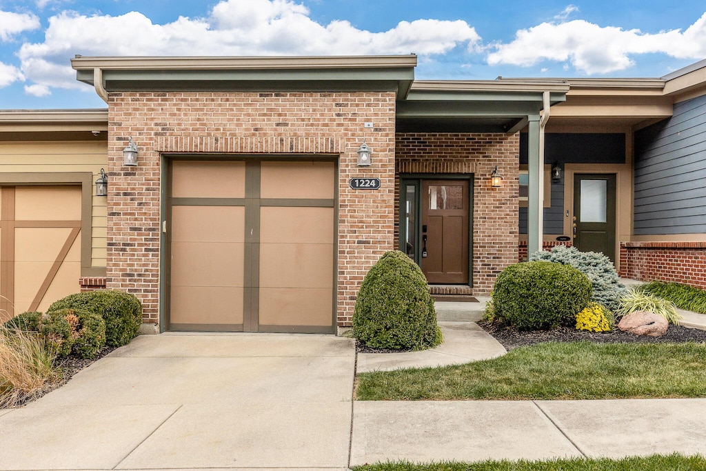 entrance to property with a garage