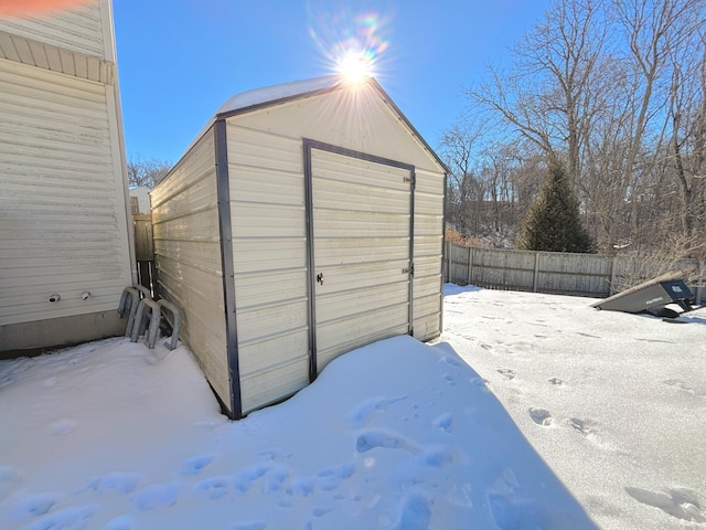 view of snow covered structure