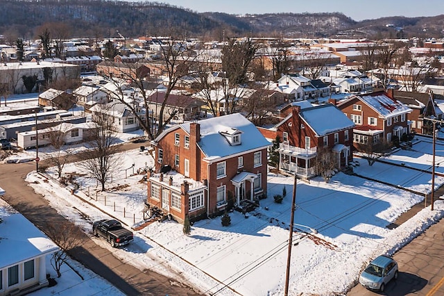 view of snowy aerial view