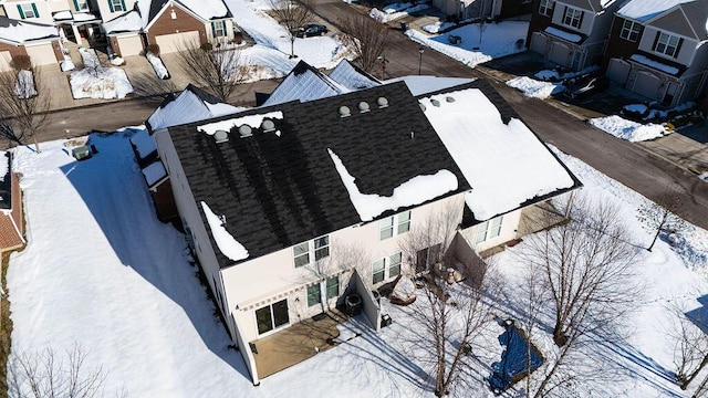 view of snowy aerial view