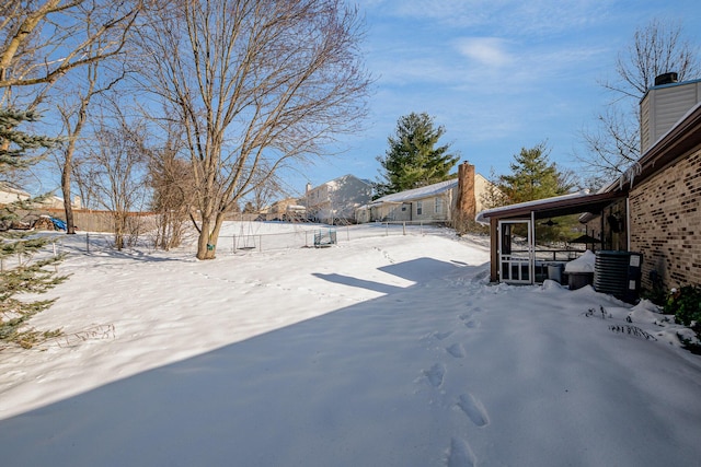 view of snowy yard