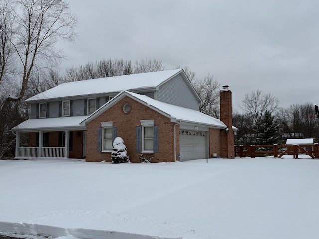 front facade with a garage