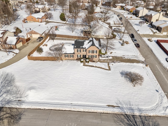 view of snowy aerial view