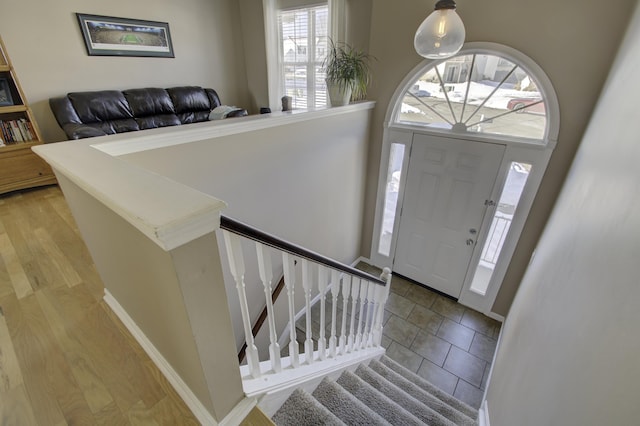 entrance foyer featuring light hardwood / wood-style flooring