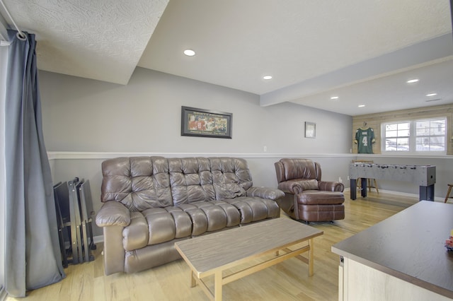 living room with hardwood / wood-style floors