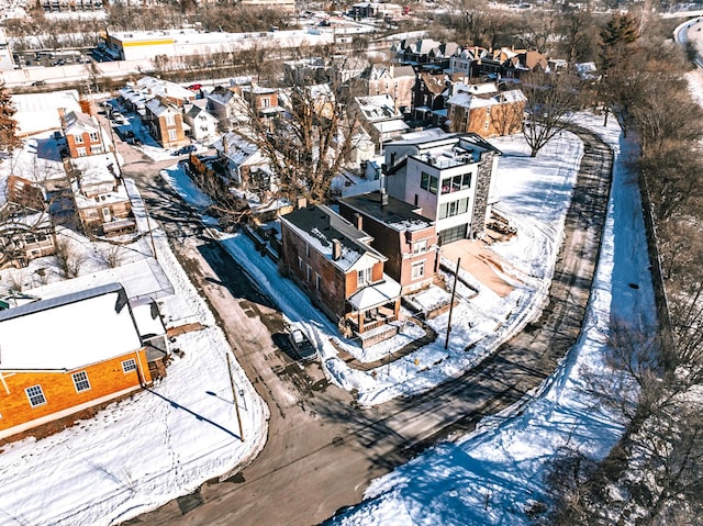 view of snowy aerial view