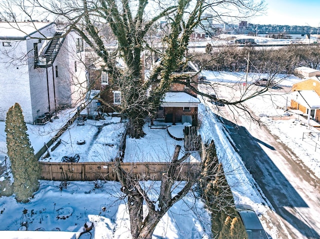 view of snowy aerial view