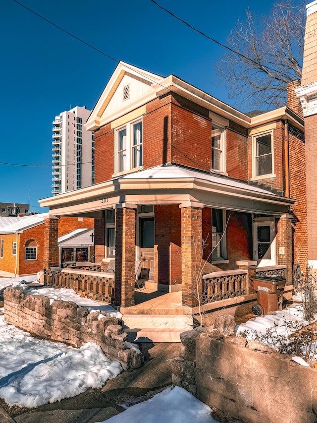 view of front of property with covered porch