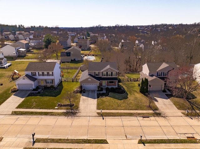 drone / aerial view featuring a residential view