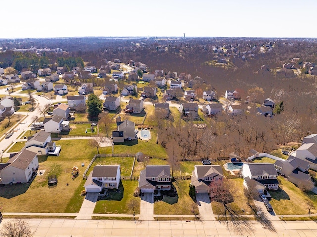 aerial view featuring a residential view