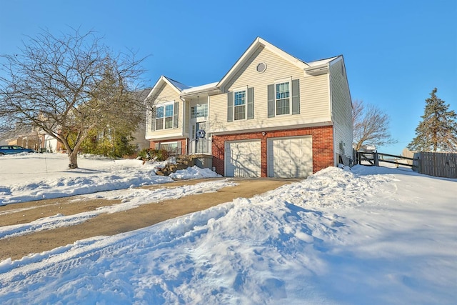 split foyer home with a garage