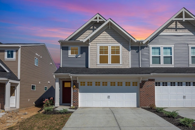 view of front of house with a garage