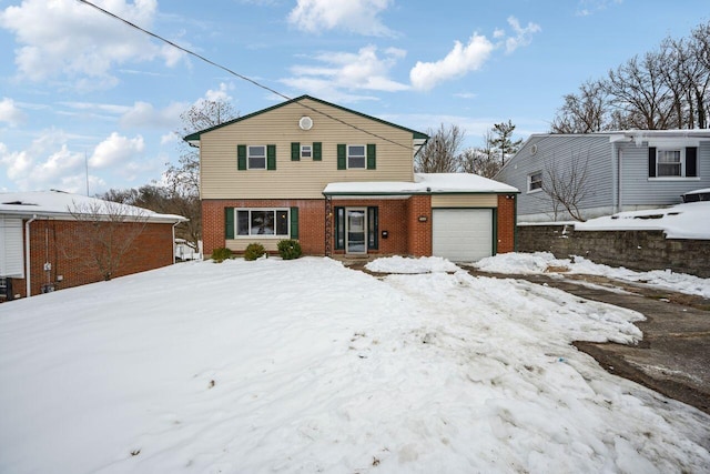 front facade with a garage