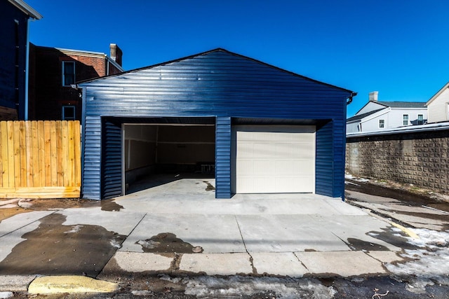 view of garage