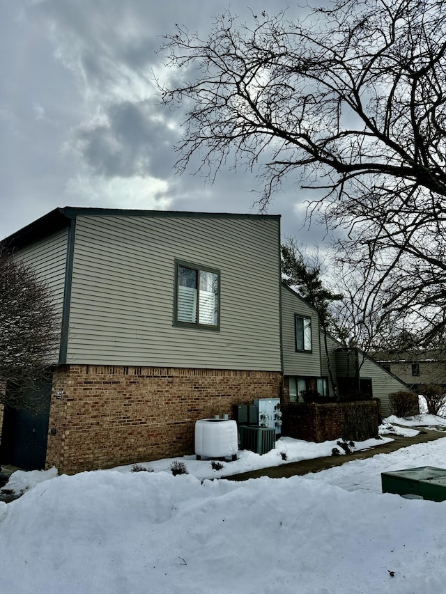 view of snowy exterior