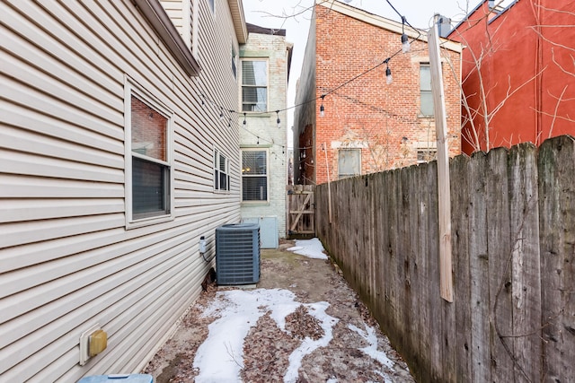 view of home's exterior featuring central AC unit