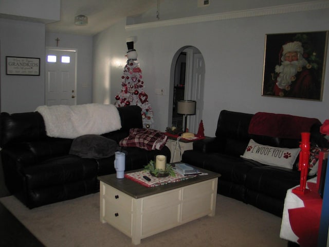 view of carpeted living room