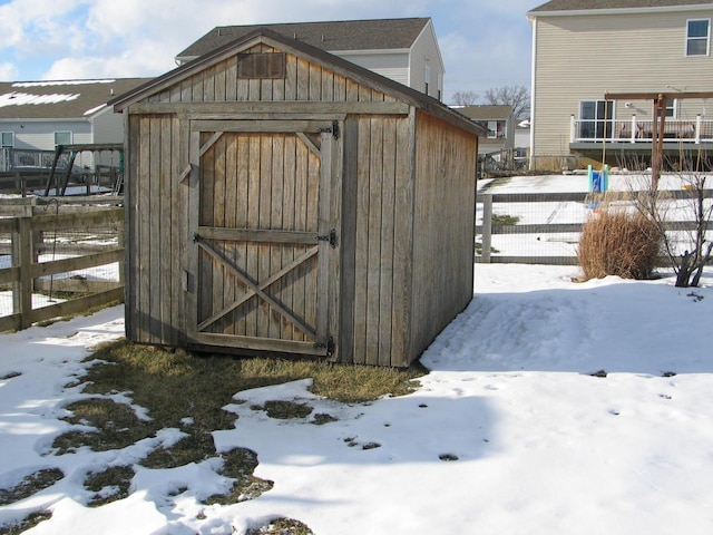 view of snow covered structure