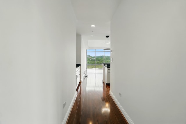 400 Riverboat Row Unit 605, Newport, KY 41071 - hallway featuring dark wood-type flooring, baseboards, and recessed lighting