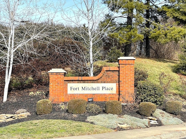 view of community sign