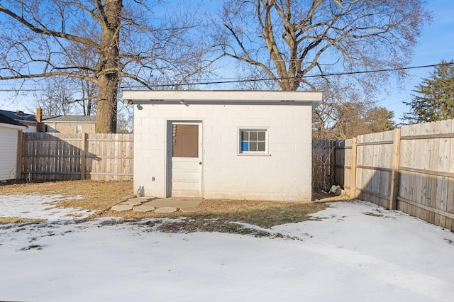 view of snow covered structure