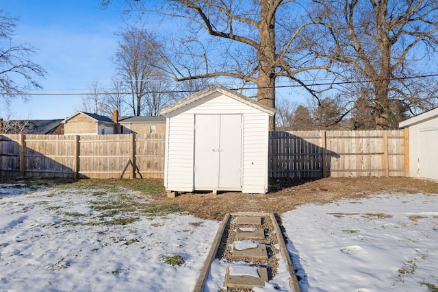 view of snow covered structure