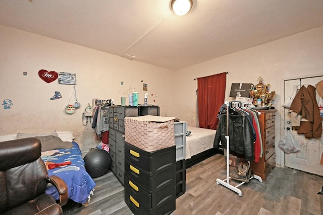 bedroom featuring hardwood / wood-style floors