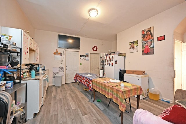 dining room featuring light wood-type flooring