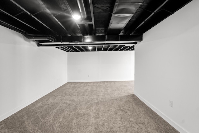 basement with carpet