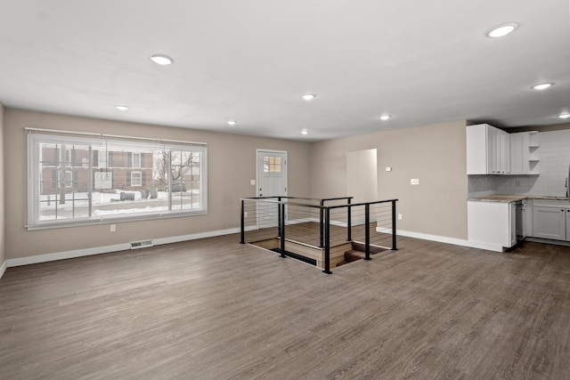 interior space featuring dark wood-type flooring