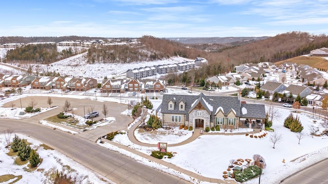 view of snowy aerial view