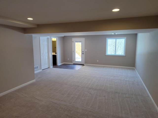 view of carpeted spare room