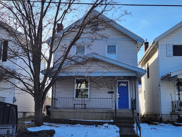 view of front of home with covered porch