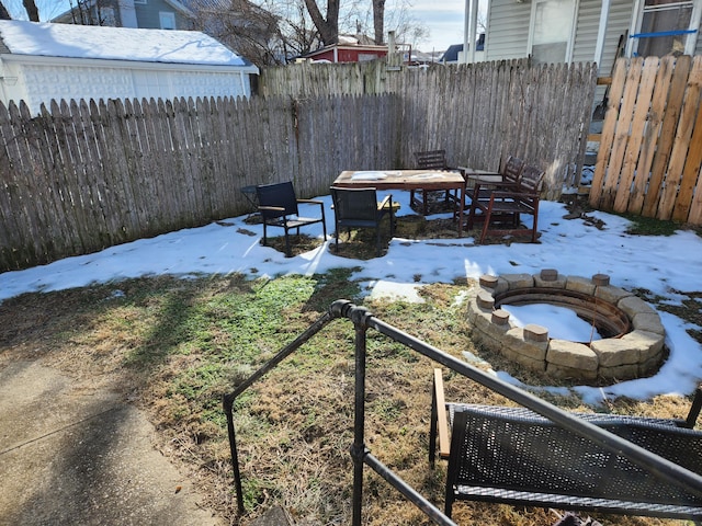 view of snowy yard