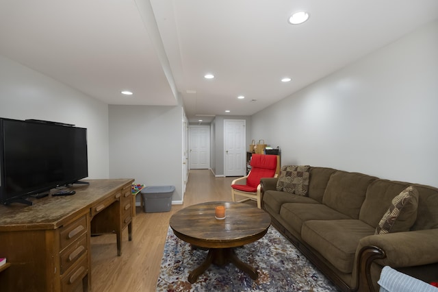 living room featuring light hardwood / wood-style flooring