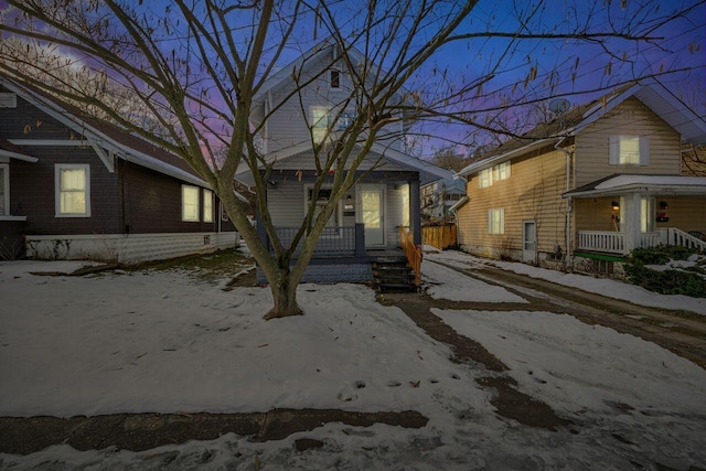 view of front of home featuring covered porch