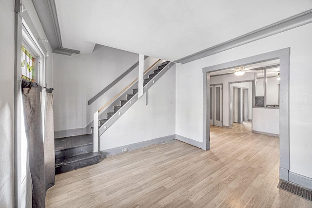 interior space with hardwood / wood-style floors