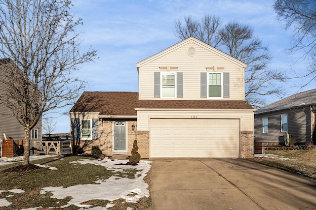 view of front of house with a garage