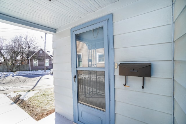 view of doorway to property