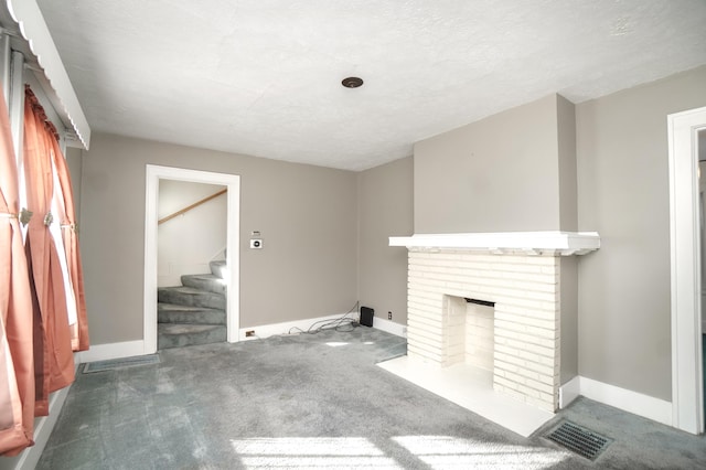 unfurnished living room featuring a fireplace