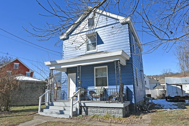 bungalow-style house featuring a porch