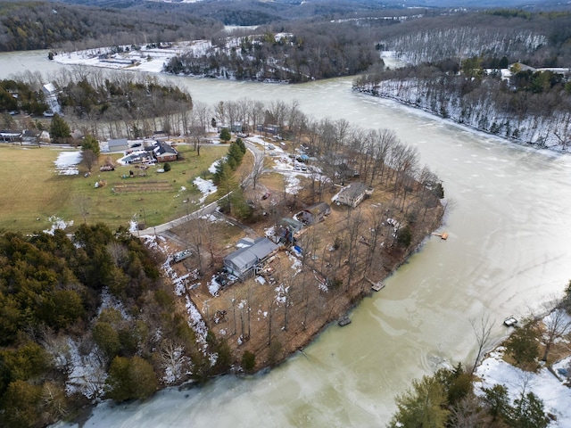 view of snowy aerial view