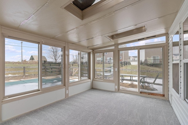 view of unfurnished sunroom