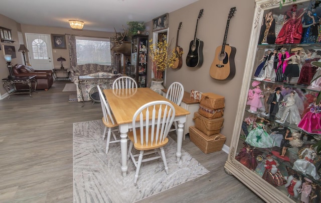 dining room with wood-type flooring