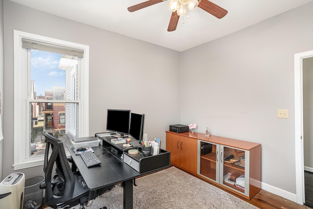 office with ceiling fan